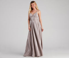 Edna Formal Glitter Lace-Up Dress