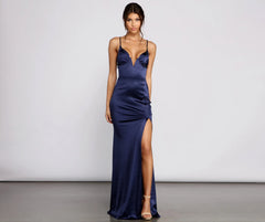 Carrieann Formal Satin Mermaid Dress
