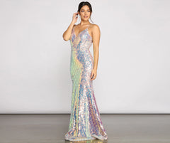 Ariel Formal Iridescent Sequin Dress