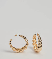 Chic Confidence Textured Hoop Earrings