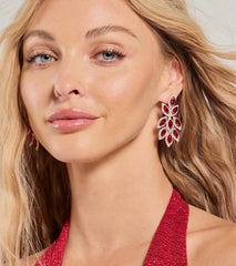 Reign With Glamour Gemstone Leaf Drop Earrings