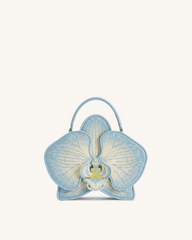 Flora Orchid Shaped Top Handle Bag - Light Blue