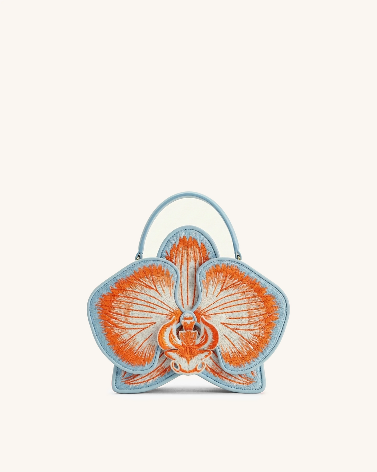 Flora Orchid Shaped Top Handle Bag - Blue Orange