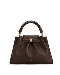 Mia Ruched Top Handle Bag - Brown