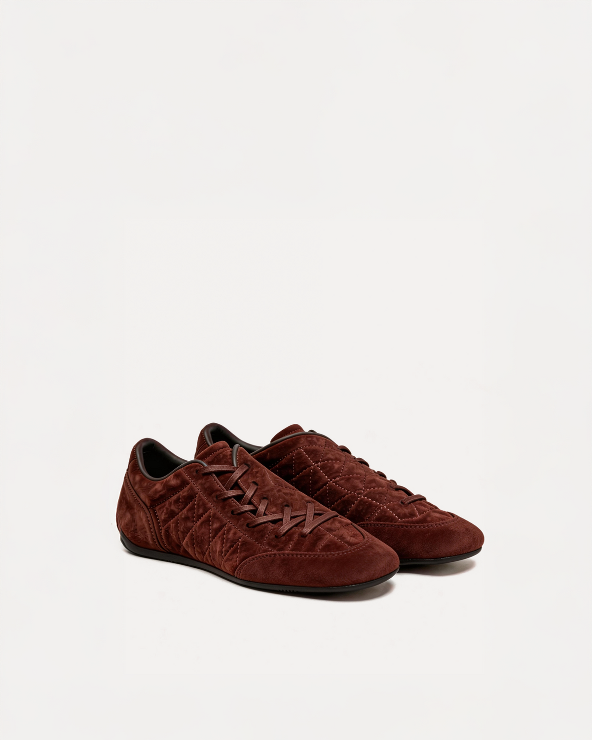 Nina Quilted Sneakers – Brown