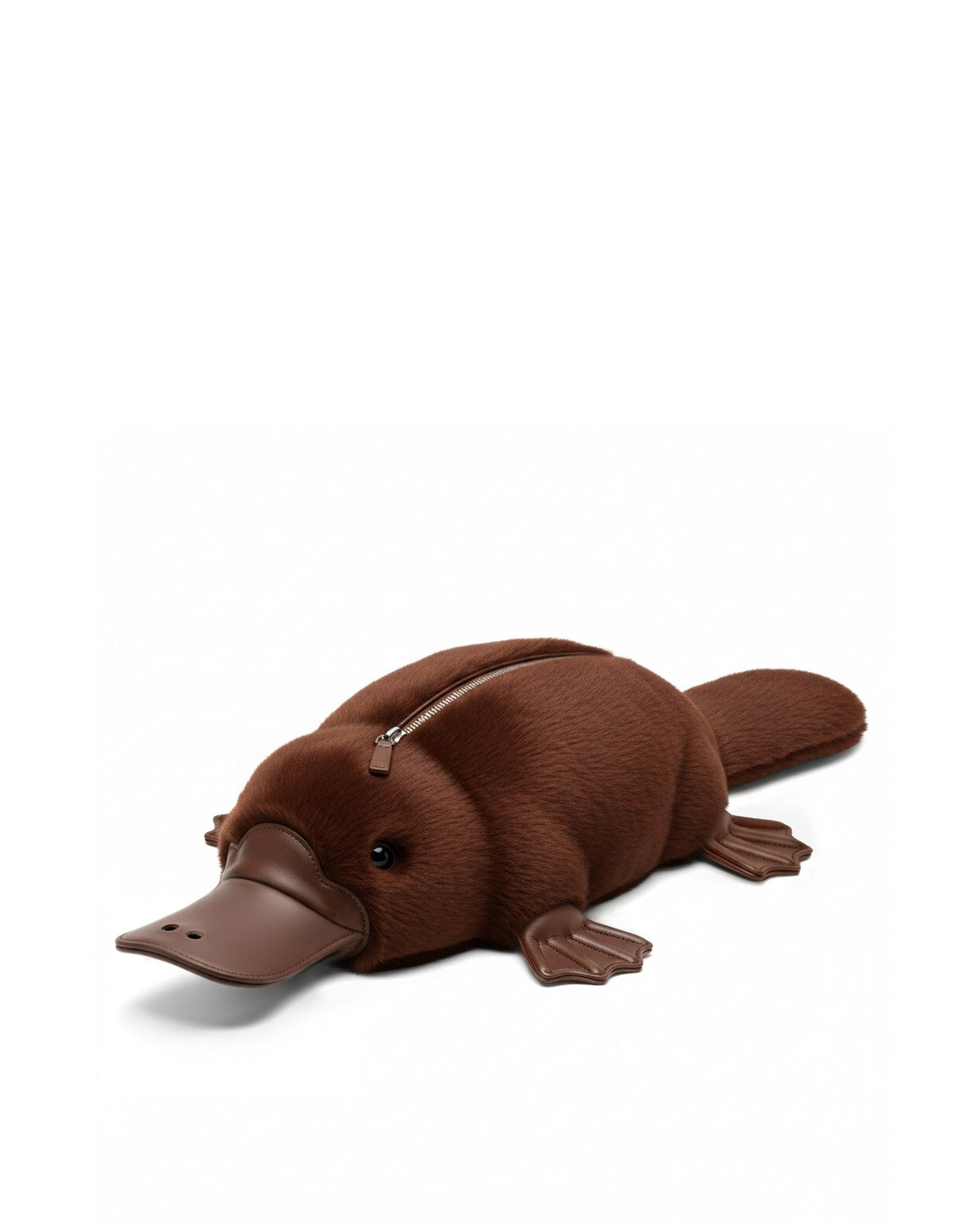 Platy Plush Clutch - Brown