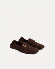 Chloe Faux Suede Loafers – Brown