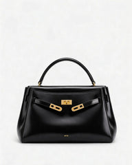 Twist-Lock Top Handle Bag - Black