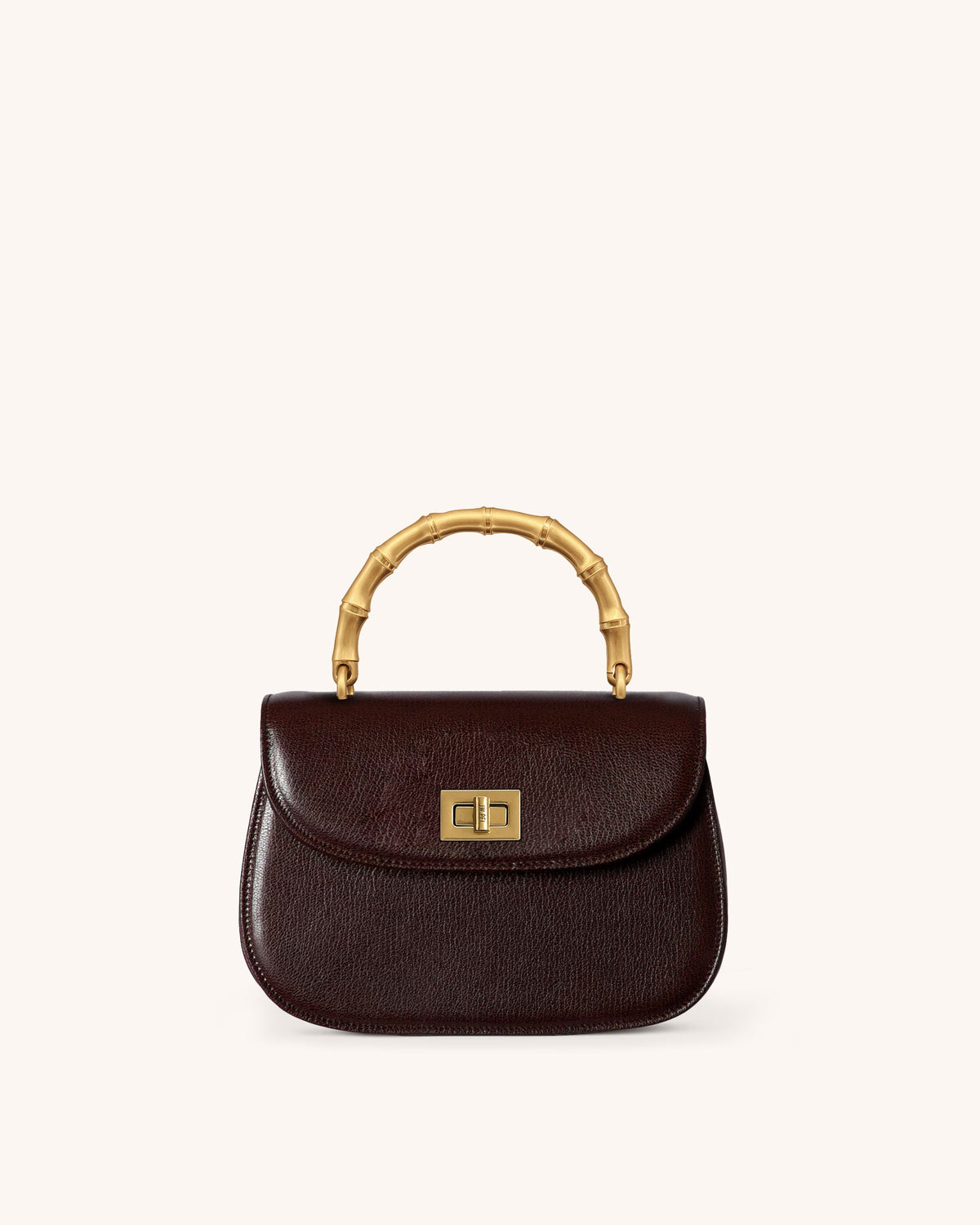 Bamboo Top Handle Bag - Brown